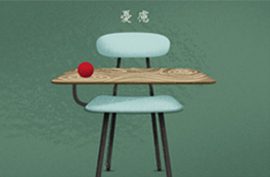 illistrated student desk and chair