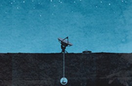 illistrated satalite at night